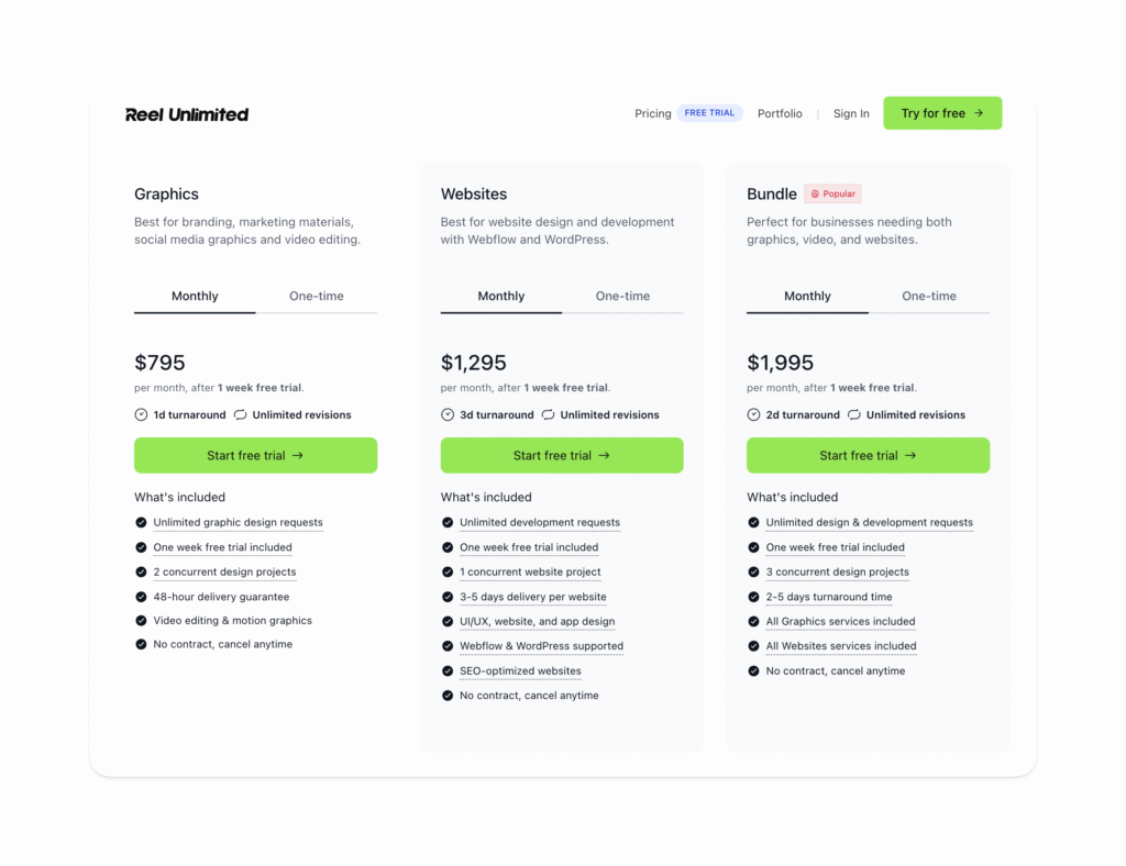Best Web Design Subscription Services 2025 8 Reel Unlimited Unlimited Graphic Design Unlimited Graphic Design and Websites Reel Unlimited