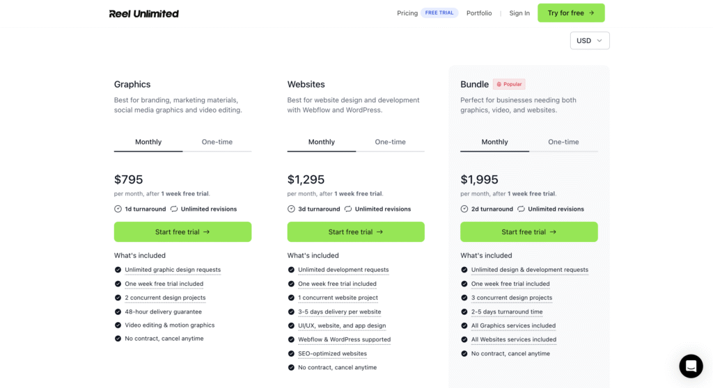 Midday Review and Alternatives (2025) 4 Reel Unlimited Unlimited Graphic Design Unlimited Graphic Design and Websites Reel Unlimited
