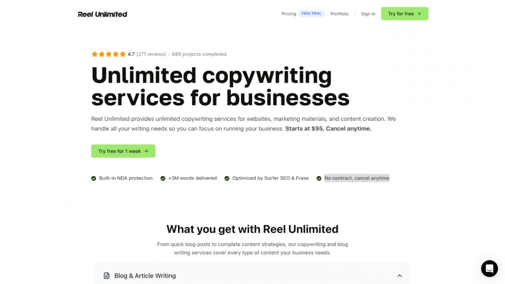 Best Copywriting Services in 2025 1 Reel Unlimited Unlimited Graphic Design Unlimited Graphic Design and Websites Reel Unlimited