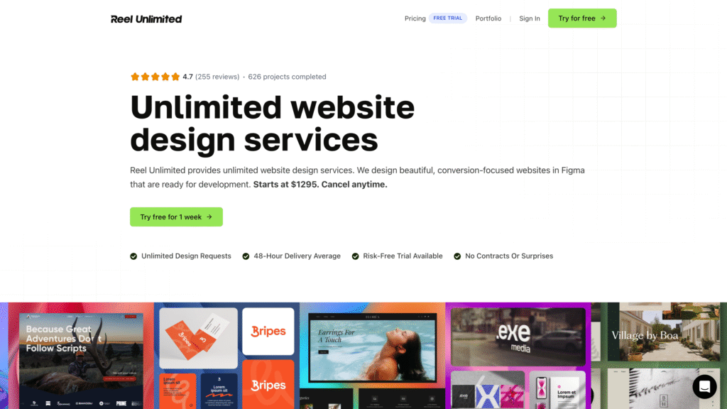 Unlimited Graphic Design and Websites Reel Unlimited