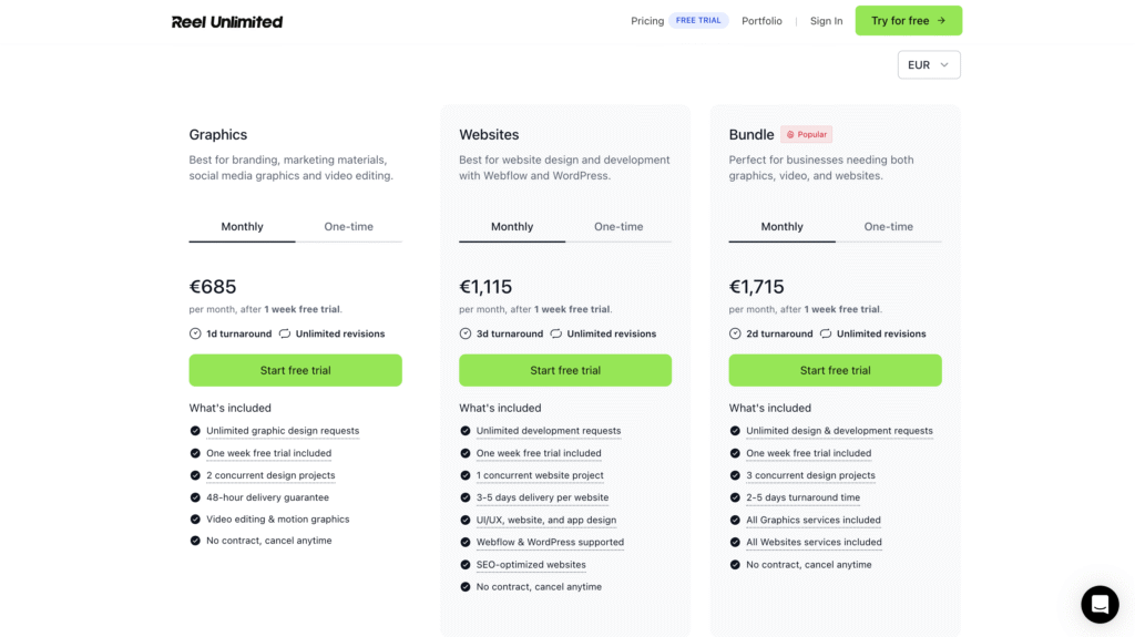 Magier (prev. MagicDesign) Review and Alternatives (2025) 3 Reel Unlimited Unlimited Graphic Design Unlimited Graphic Design and Websites Reel Unlimited