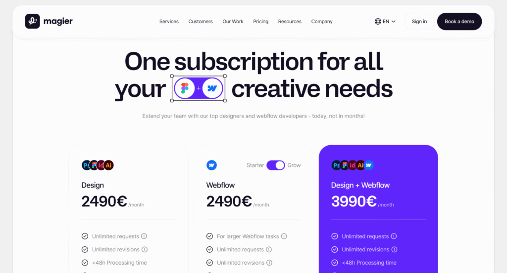 Magier (prev. MagicDesign) Review and Alternatives (2025) 2 Reel Unlimited Unlimited Graphic Design Unlimited Graphic Design and Websites Reel Unlimited