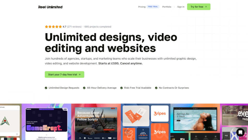 Best UK Design Subscription Services in 2025 2 Reel Unlimited Unlimited Graphic Design Unlimited Graphic Design and Websites Reel Unlimited